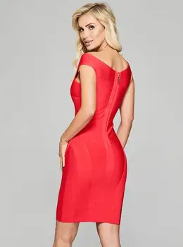 Nowa dostawa seksowną бандажное sukienka z otwartymi ramionami bez rękawów Slash Neck mini sukienka Celebrity Party Cocktail Bodycon Vestido HL