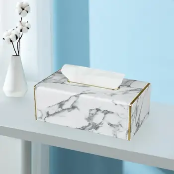 Nowa dostawa złoty pierścień pudełko tkaniny marmur sztuczna skóra serwetka, ręcznik uchwyt na tkaniny duży rozmiar biuro domowy typ siedziska skrzynia tkaniny