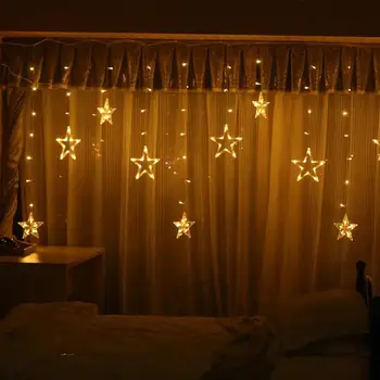 Nowa długa pięcioramienna gwiazda wiersz wspaniałe światła Narodzenie, ślub, urodziny dekoracji sali dziennej gwiazdy festiwalu-decor
