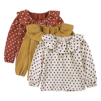 Nowa koszula z długim rękawem dzieci Wiosna bawełna rocznika temat koszule sukienki dziecko ... O-neck bluzka jesienna odzież 2-5 lat