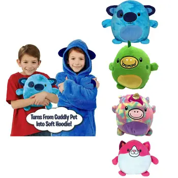 Nowa Lalka Huggle Zwierzęta Bluza Pluszowe Zabawki Miękkie Miękkie Zwierzęta Model Lalki Zabawki Dla Dzieci Prezent Na Boże Narodzenie Zamienia Się W Poduszkę, Koc