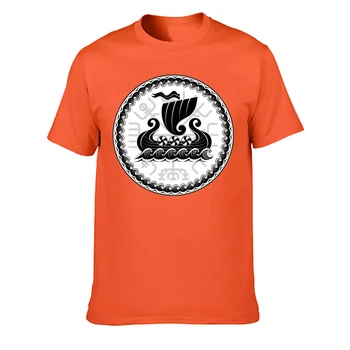 Nowa letnia koszulka Viking Islandzkich Vegvisir Compass Rune Amulet Men T-shirt Crew Neck Casual bawełniane bluzki plus size