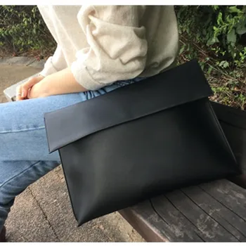 Nowa moda 2019 kobiety A4 portfolio luksusowy 13 calowy notebook Torba koperta ogromny wieczorny kopertówka skórzana projektant brązowy, czarny