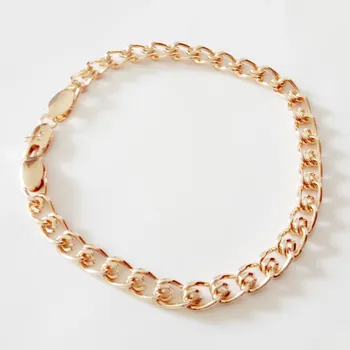 Nowa moda bransoletka 585 kolor Złota biżuteria osób bransoletki 5 mm szeroki długi bransoletka konstrukcji dla mężczyzn