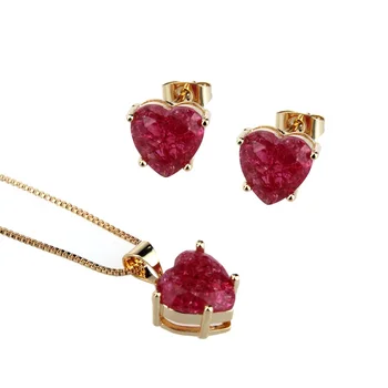 Nowa moda design złoto miedź kolorowe cyrkonia wyjątkowy delikatny wisiorek w kształcie serca naszyjnik biżuteria dla kobiet prezent