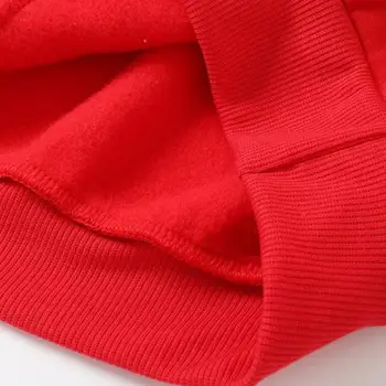 Nowa moda kolorem ciepłe zimowe damskie bluzki bluzy koreański czerwony z długim rękawem, kaptur temat miękkie bluzy odzież sportowa
