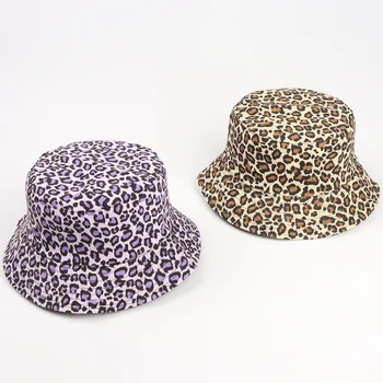 Nowa moda leopard print wiadro kapelusz Rybaka kapelusz hip hop odkryty podróży kapelusz roleta czapka czapki dla mężczyzn kobiet