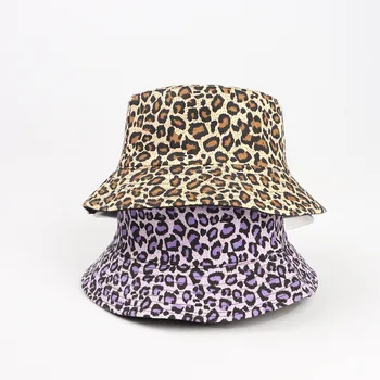 Nowa moda leopard print wiadro kapelusz Rybaka kapelusz hip hop odkryty podróży kapelusz roleta czapka czapki dla mężczyzn kobiet