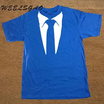 Nowa Nowość Męskie Koszulki Smoking Koszulki Retro Krawat Śmieszne Camisetas Mężczyźni O Neck Top T-Shirt Casual Fitness Odzież Męska