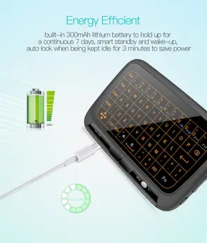 Nowa pełny ekran dotykowy klawiatura Bluetooth Super English Polish 2.4 G Wireless Mini Keyboard Air Mouse Touchpad dla Android TV BOX