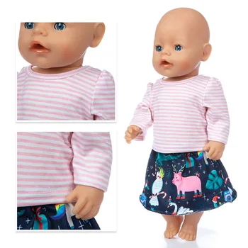 Nowa siatka sukienka lalka odzież nadaje się 17 cali 43 cm lalka ubrania urodziło się dziecko garnitur dla dziecka Urodziny festiwal prezent