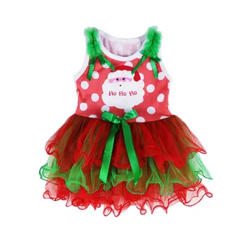 Nowa sukienka dla dziewczyn dla Dzieci dziewczyny boże Narodzenie osób Dot strój kostium bawełna sukienki boże Narodzenie czerwony kolor ubrania dla dzieci 2-6 lat