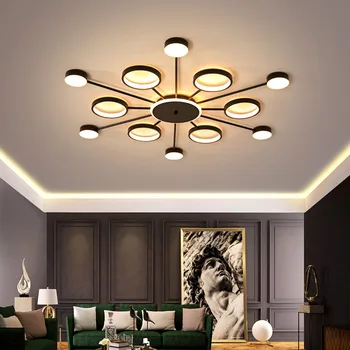 Nowa sypialnia led lampa sufitowa nowoczesna salon żyrandol pokój lampa kwadratowa okrągła lampa led villa hotel lampa fabryki sprzedaży bezpośredniej