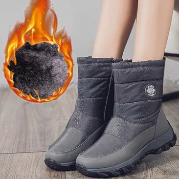 Nowe damskie rakiety śnieżne lightning damskie zimowe botki ciepłe buty dla kobiet Warterproof pluszowe ciepłe buty kobiety czarny duży rozmiar