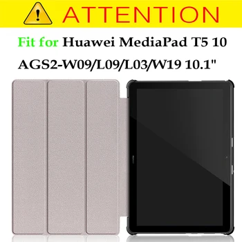Nowe etui do Huawei MediaPad T5 10 AGS2-W09/L09/L03/W19 10,1-calowy tablet magnetyczna pokrywa ochronna Funda+folia+uchwyt