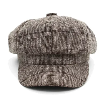 Nowe jesienne berety ośmiokątny kapelusze dla kobiet płaskie wojskowe czapki damskie, czapki damskie codzienne berety kapelusz boina gorras jesień