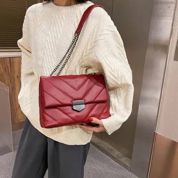 Nowe miękkie sztuczne skórzane damskie torby na ramię 2021 modny łańcuch damskie torby na ramię codzienne zakłady damskie portfele