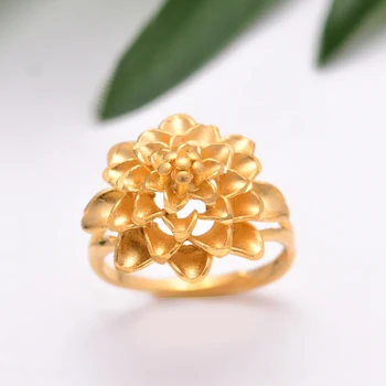 Nowe mody biżuteria birr 24K złoty kolor pierścienie dla kobiet Dubaj pierścień biżuteria Afrykańska, Arabska panna młoda ślub zmiana rozmiaru pierścienia prezenty