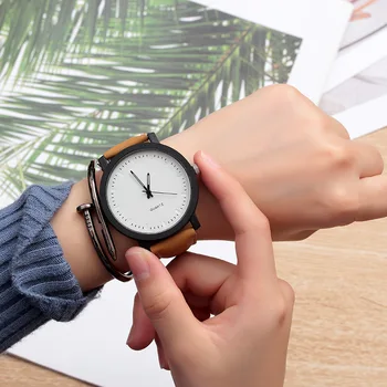 Nowe mody kobiet zegarki luksusowy skórzany pasek analogowy zegarek Kwarcowy Love damskie męskie Reloj Mujer czarny zegarek