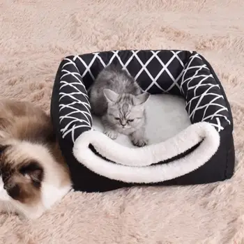 Nowe Pet Cat House Namiot Wodoodporny Odpinany Ciepły Kot Łóżko Schronienie #W0