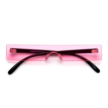 Nowe prostokątne okulary Kobiety 2019 moda luksusowe marki projektant czerwony różowy przezroczysty mały obiektyw osobowość okulary odcienie UV400