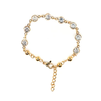 Nowe sprzedaż 304 bransoletki ze stali nierdzewnej kolor złoty rhinestone moda biżuteria dla kobiet prezenty partii 16,6 cm(6 4/8