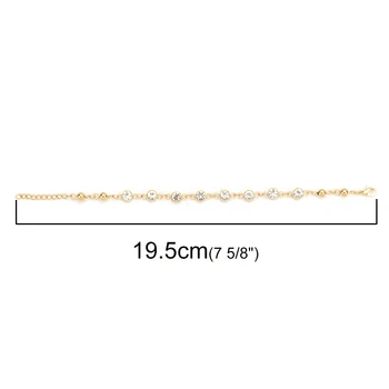 Nowe sprzedaż 304 bransoletki ze stali nierdzewnej kolor złoty rhinestone moda biżuteria dla kobiet prezenty partii 16,6 cm(6 4/8