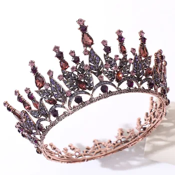 Nowe zabytkowe barokowe tiary i korony Bling Crystal Rhinestone opaski dla kobiet dziewczyn panny młodej Noiva ślubny FORSEVEN