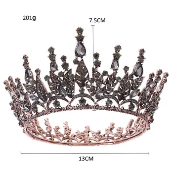 Nowe zabytkowe barokowe tiary i korony Bling Crystal Rhinestone opaski dla kobiet dziewczyn panny młodej Noiva ślubny FORSEVEN