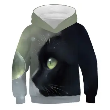 Nowe zwierzęta kot druku 3D dzieci bluzy moda chłopiec dziewczynka bluza sweter dzieci bluzy jesień zima ciepła bluza wyprzedaż
