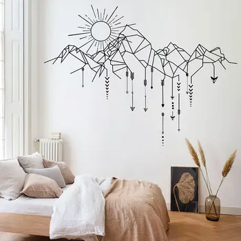Nowoczesna geometryczna linia naklejki na ściany sypialnia pokój dzienny sofa telewizor oszczędny wystrój domu samoprzylepny fresk winylowe naklejki na ściany