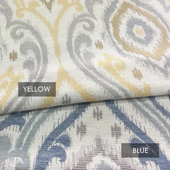 Nowoczesne niebiesko-żółta tapicerka tkane tkaniny sofa fotel poduszki kurtyna wewnętrzna zasłona tkanina 110