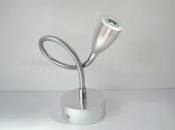 Nowoczesny led kinkiet 1w 3w elastyczne srebrna ręka lampa sypialnia stolik lampka do czytania, szafka malarstwo kierunek regulowane oświetlenie