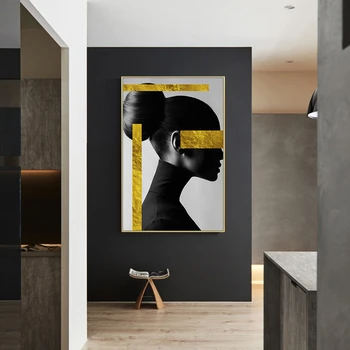 Nowoczesny streszczenie postać plakat pędzla na płótnie Malarstwo ścienne artystyczne zdjęcia do plakatów drukowanie Galeria salon wnętrza, wystrój domu
