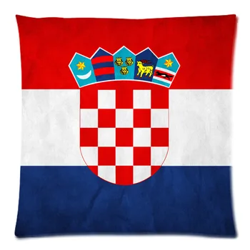 Nowoczesny styl Chorwacja flaga drukowanych bawełna pościel ozdobne pokrowce spersonalizowane sofa rzucić poszewkę Almofadas 45*45 cm