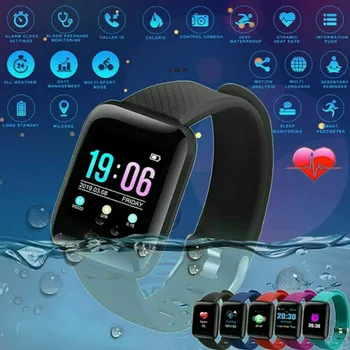 Nowy 1,3 cala plus inteligentny zegarek Bluetooth bransoletka rytmu serca tracker krokomierze ciśnienia krwi IP67 wodoodporny dla IOS / Androd