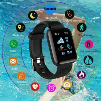 Nowy 1,3 cala plus inteligentny zegarek Bluetooth bransoletka rytmu serca tracker krokomierze ciśnienia krwi IP67 wodoodporny dla IOS / Androd