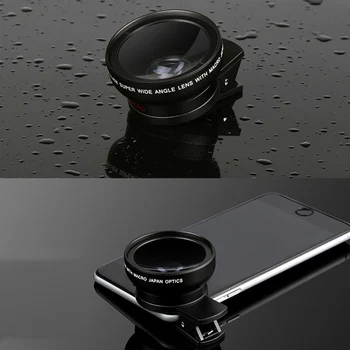 Nowy 2-w-1 0.45 X obiektyw szerokokątny 12.5 X obiektyw makro z klipsem do obiektywów smartfonów pokrywa kamery obiektyw makro dla akcesoriów telefonu