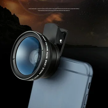 Nowy 2-w-1 0.45 X obiektyw szerokokątny 12.5 X obiektyw makro z klipsem do obiektywów smartfonów pokrywa kamery obiektyw makro dla akcesoriów telefonu