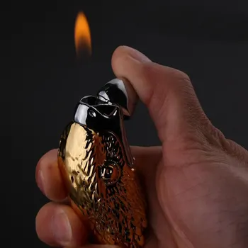 Nowy 2020 Eagle Head Metal Butane Gas Lighter Rzemiosła Osobowość Twórcza Nadmuchiwane Zapalniczka Free Fire Lighter Gadżety Dla Człowieka
