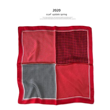 Nowy 2021 naturalny, naturalny, jedwabny szalik Modne damskie letnie plażowe małe chusty Chusta bandana hidżab jedwabny szal ponczo 53*53 cm