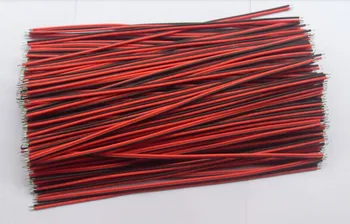 Nowy 22 AWG 2 Pin jednokolorowe taśmy led Czerwony/Czarny przewód 30 cm kabel DIY!200 szt./lot