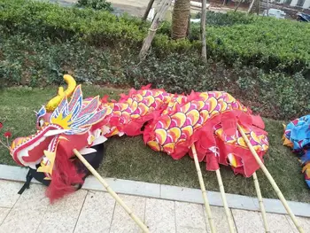 Nowy 7 m 6 student rozmiar 5 jedwab drukowania tkaniny chiński smok taniec kwiat smok chiński ludowy festiwal Halloween kostium maskotki