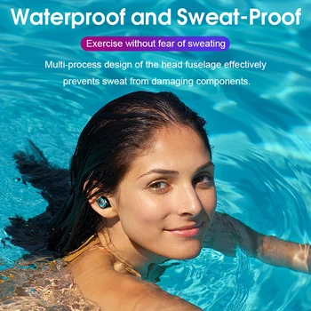 Nowy Bluetooth Bezprzewodowe słuchawki z mikrofonem 3500 mah wodoodporne Słuchawki HIFI stereo redukcji szumów słuchawki Earbud