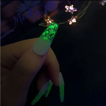 Nowy długą skrzynię świecące patch nocny elf butterfly blaszki paznokci cekiny ultra cienki dżetami zdobienia paznokci Biały DIY