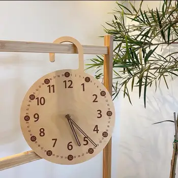 Nowy Eashion Nordic Styl Drewniany Niemy Zegar Ścienny Dziecięcy Sypialnia Wystrój Domu Sypialnia Salon Dekoracyjny Zegar