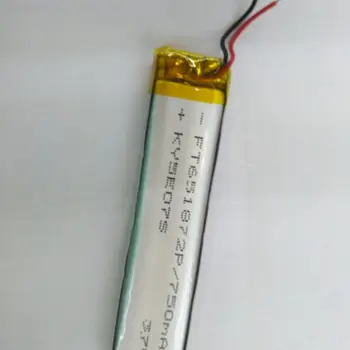 Nowy gorący Akumulator litowo-jonowy polimerowy 3.7 V bateria litowa 651872 750mah walkie talkie MP3 camera pen MP4 game DIY