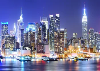 Nowy Jork, Manhattan Nocna Scena Drapacz Chmur, Miejskie, Światło Fotografia Tło Winylu Zdjęcia W Tle Studio Rekwizyty