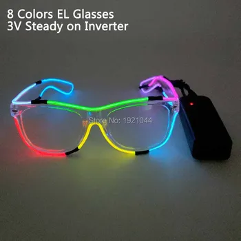Nowy projekt EL Wire migające punkty kolorowe EL Neon okulary led okulary świecące partyjne przynależności nowość prezent świecące okulary