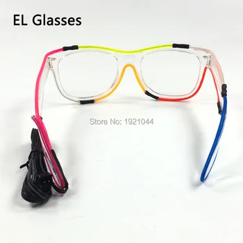 Nowy projekt EL Wire migające punkty kolorowe EL Neon okulary led okulary świecące partyjne przynależności nowość prezent świecące okulary